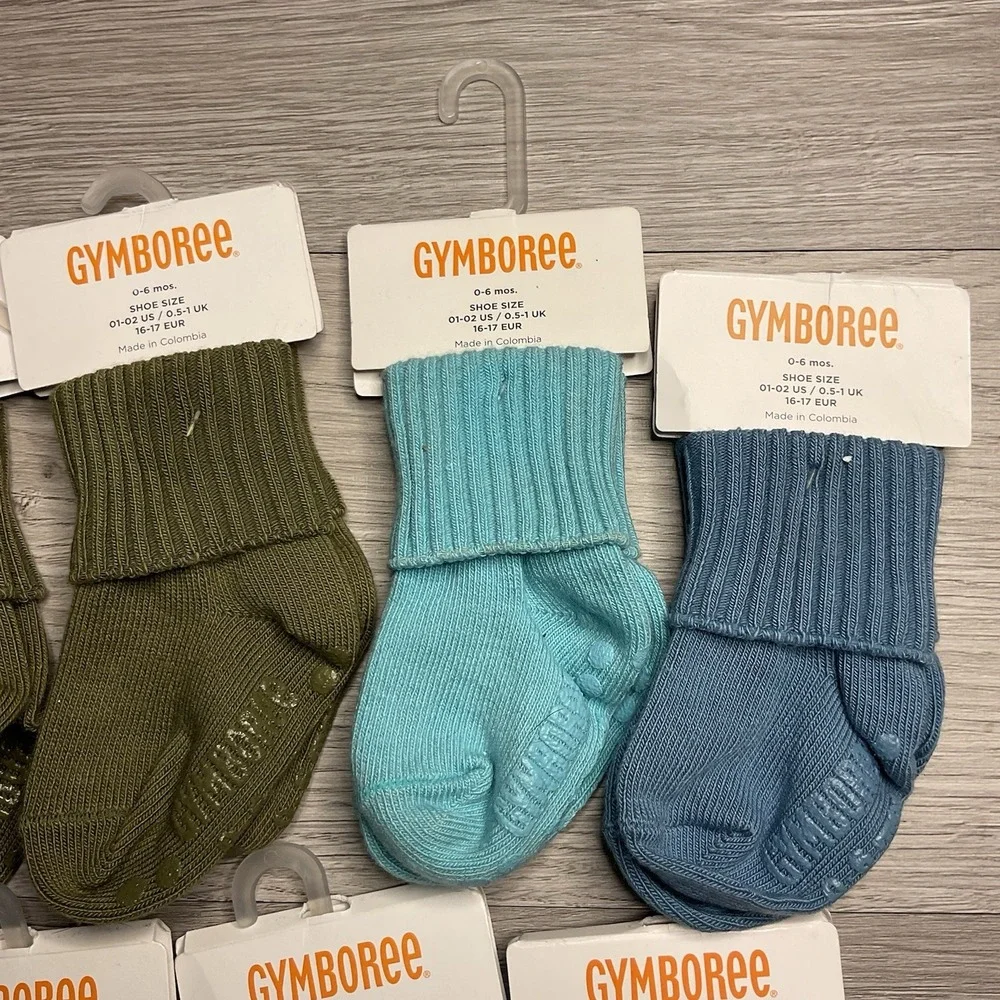 Gymboree Basic Green Light Blue Dark‎ Blue Boys Size 0-6 M Socks NWT